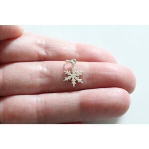 Sterling Silver Snowflake Charm, Snowflake Charm, Tiny Snowflake Charm